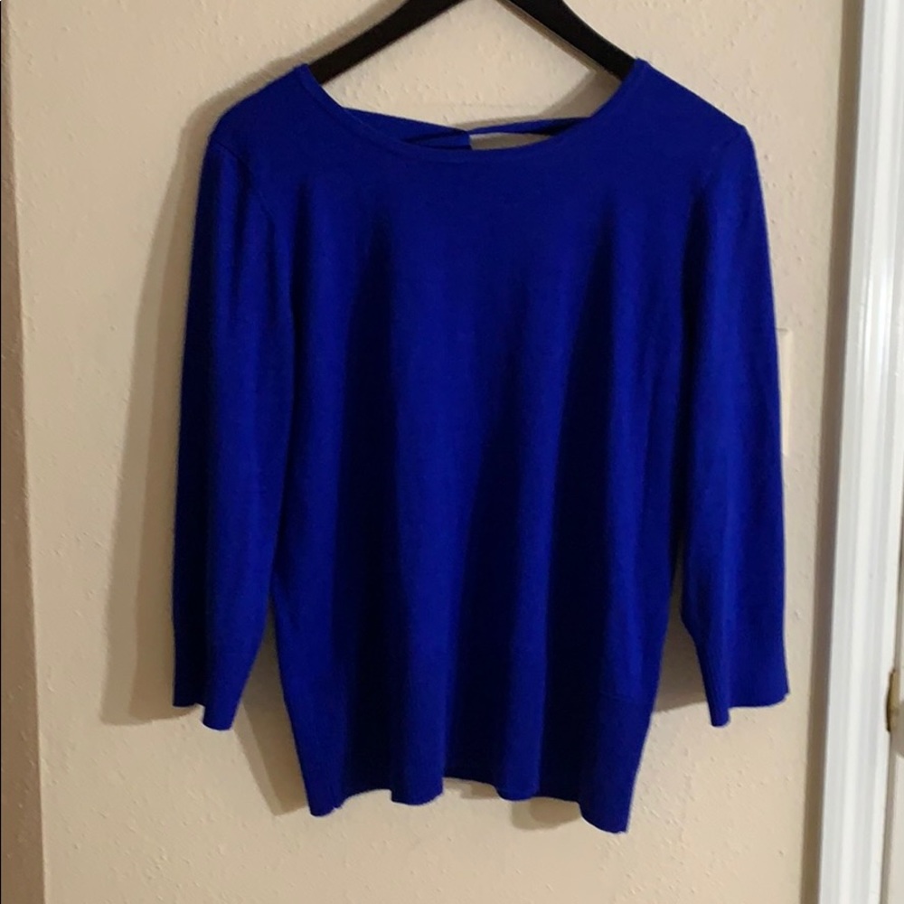 NWT Blue Sweater with Back Detail